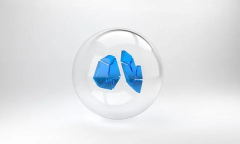 Blue Magic stone icon isolated on grey background. Fantasy crystal. Jewelry g Illustrazione stock