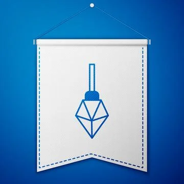 Blue Magic stone icon isolated on blue background. Fantasy crystal. Jewelry gem Stockillustratie