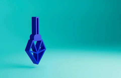 Blue Magic stone icon isolated on blue background. Fantasy crystal. Jewelry gem Illustrazione stock