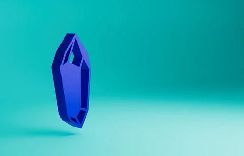Blue Magic stone icon isolated on blue background. Fantasy crystal. Jewelry gem Illustrazione stock