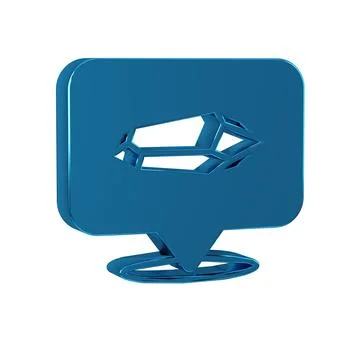 Blue Magic stone icon isolated on transparent background. Fantasy crystal. .. Stock Illustration