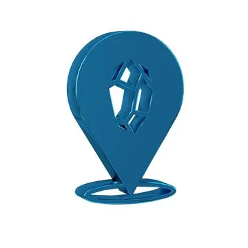 Blue Magic stone icon isolated on transparent background. Fantasy crystal. .. Illustrazione stock