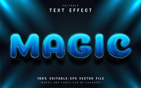 Blue magic text effect editable Stock Illustration