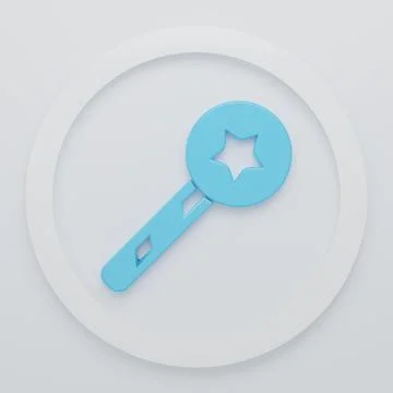 Blue Magic wand icon isolated on white background. Star shape magic accesso.. Stock Illustration