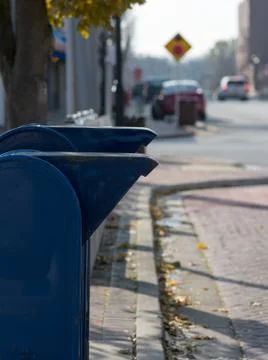 Blue mail box Stock Photos