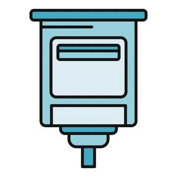 Blue mailbox icon sending mail correspondence post Stock Illustration