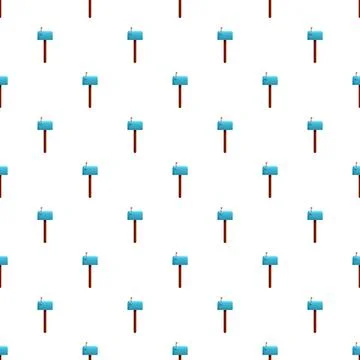 Blue mailbox repeating pattern for communication and delivery Stock Illustration