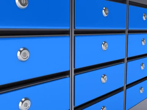 Blue mailboxes Stock Illustration