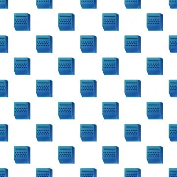 Blue mailboxes repeating pattern representing communication and delivery Stock Illustration