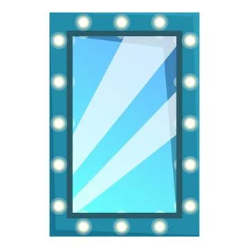 Blue makeup mirror reflecting light rays 스톡 일러스트