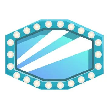 Blue makeup mirror reflecting light beams Illustrazione stock