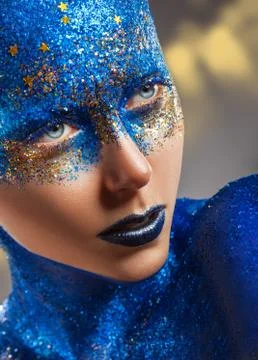 Blue makeup Foto stock