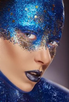 Blue makeup Foto stock