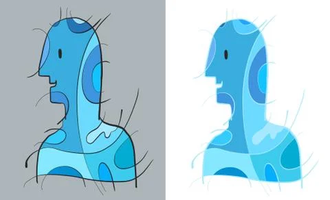 Blue Man Art Stock Illustration