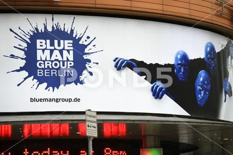 Blue Man Group advertisement Stock Photos
