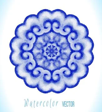 Blue mandala art Stock Illustration