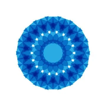 BLUE MANDALA GEOMETRIC (1) Stock Illustration