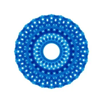 BLUE MANDALA GEOMETRIC (2) Stock Illustration