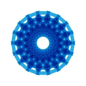 BLUE MANDALA GEOMETRIC (2) Stock Illustration