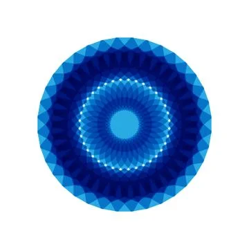 BLUE MANDALA GEOMETRIC (3) Stock Illustration