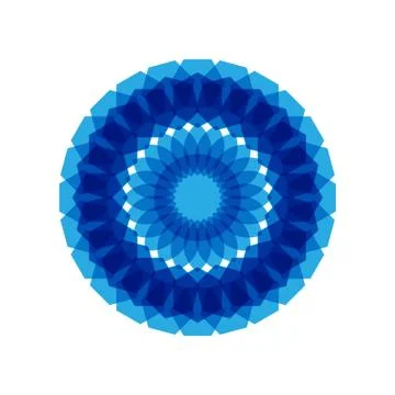 BLUE MANDALA GEOMETRIC (3) Stock Illustration