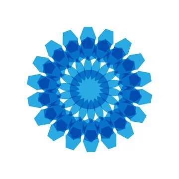 BLUE MANDALA GEOMETRIC (3) Stock Illustration