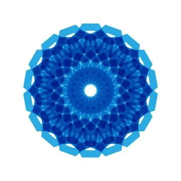 BLUE MANDALA GEOMETRIC (4) Stock Illustration