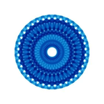 BLUE MANDALA GEOMETRIC (4) Stock Illustration