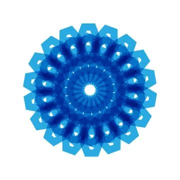 BLUE MANDALA GEOMETRIC (4) Stock Illustration