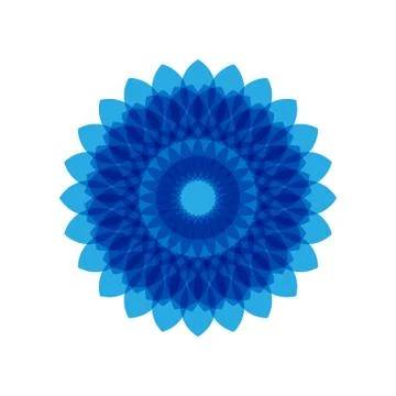 BLUE MANDALA GEOMETRIC (5) Stock Illustration