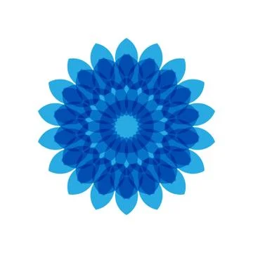 BLUE MANDALA GEOMETRIC (5) Stock Illustration
