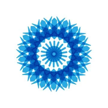 BLUE MANDALA GEOMETRIC (9) Stock Illustration
