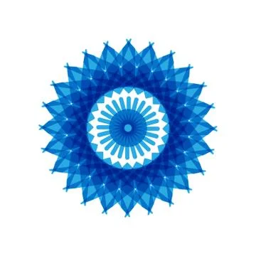 BLUE MANDALA GEOMETRIC (9) Stock Illustration