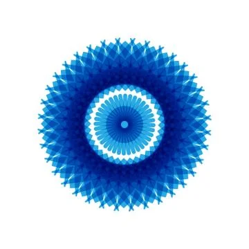 BLUE MANDALA GEOMETRIC (9) Stock Illustration