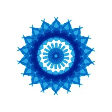 BLUE MANDALA GEOMETRIC (9) Stock Illustration