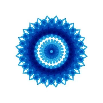 BLUE MANDALA GEOMETRIC (9) Stock Illustration