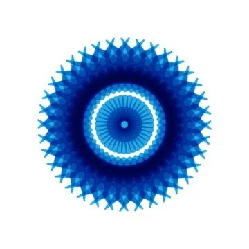 BLUE MANDALA GEOMETRIC (9) Stock Illustration