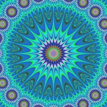 Blue mandala ornament vector background design Stock Illustration