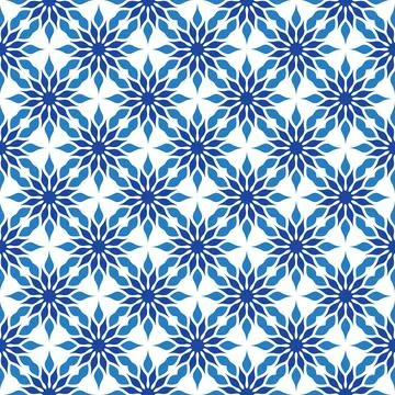 Blue mandala vector pattern. Seamless oriental ornament Stock Illustration