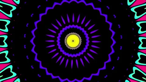 Blue mandala wheel motion background with intricate radial geometric animation Stock Footage 336014216