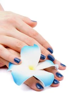 Blue Manicure Stock Photos
