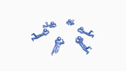 Blue mans, rotating on white Stock Footage 105968495