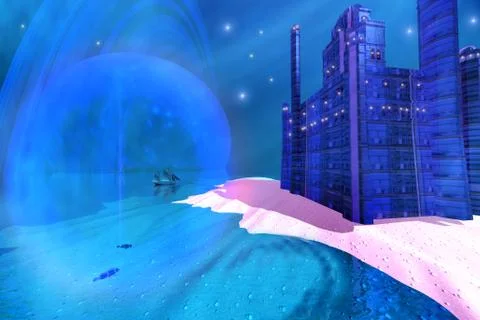 Blue mansions Stock Illustration