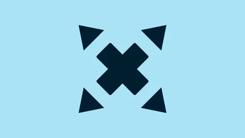Blue Many ways directional arrow icon isolated on blue background. 4K Video Stock Footage 230951869