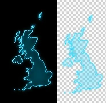 Blue Map of England Stock Photos