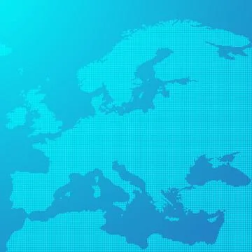 Blue map of Europe in the dots. Vector illustration Stock Illustration