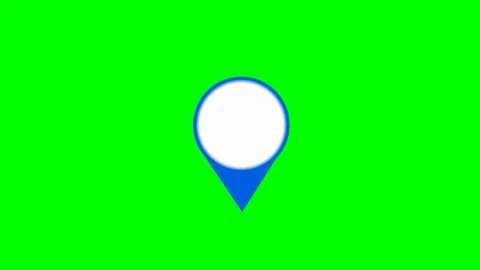 Blue map marker icon. Loop animation on green screen background Stock Footage 127570774