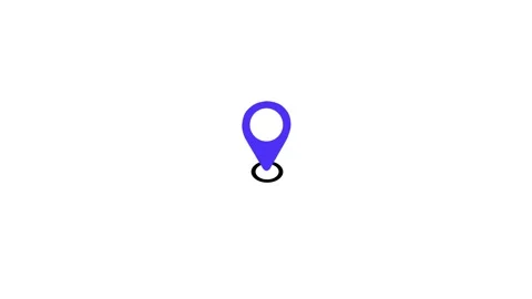Blue Map Pin Icon with animation Black Ring on White Background location ma.. Stock Footage 321997240
