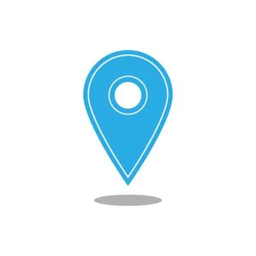 Blue map pin icon, gps marker Stock Illustration