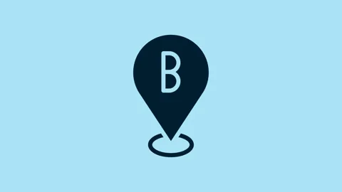 Blue Map pin icon isolated on blue background. Navigation, pointer, location Stock Footage 230513272